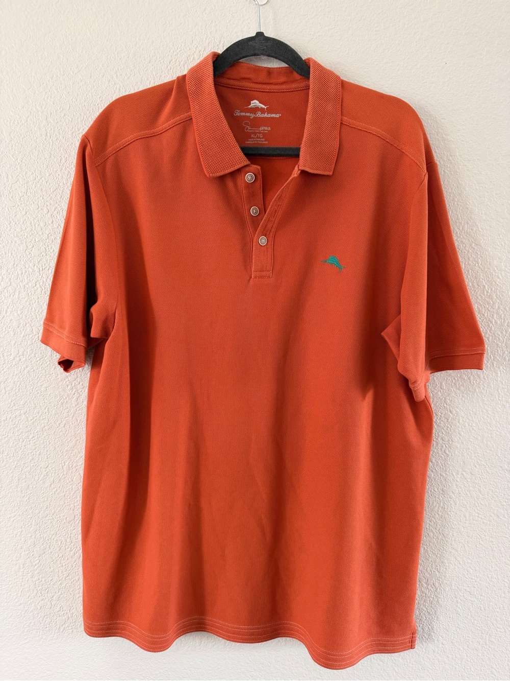 Tommy Bahama Mens Emfielder 2.0 Polo XL Supima Cotton Orange Blue